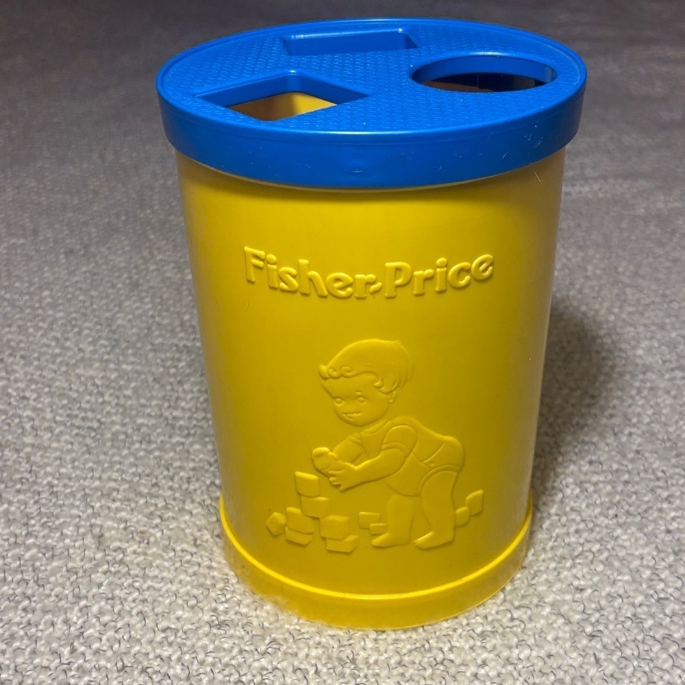 Fisher-Price Vintage Blue and Yellow Shape Sorter Toy